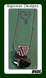 18KRP Swan / Butterfly Design Necklace With Green & Clear Crystals 