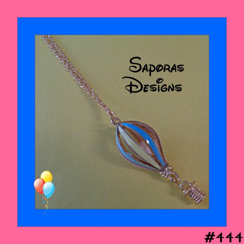 Image 0 of Colorful Hot Air Balloon Design Necklace With Gold Tone Finish