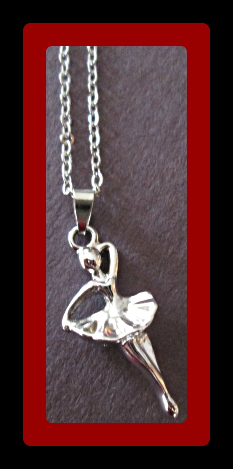Image 0 of Silver Tone Ballerina Design Necklace