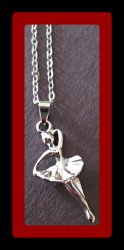 Silver Tone Ballerina Design Necklace