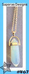 Silver Tone Necklace With Light Blue Design Crystal Healing Style Unisex