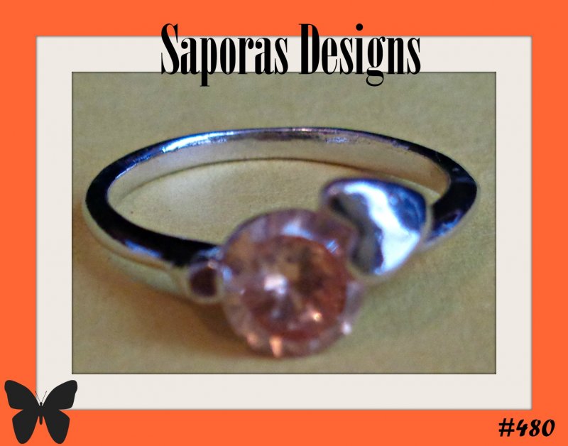 Image 0 of November Topaz Birthstone Ring Silver Tone Size 6 With Heart Design