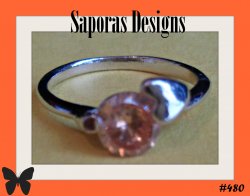 November Topaz Birthstone Ring Silver Tone Size 6 With Heart Design