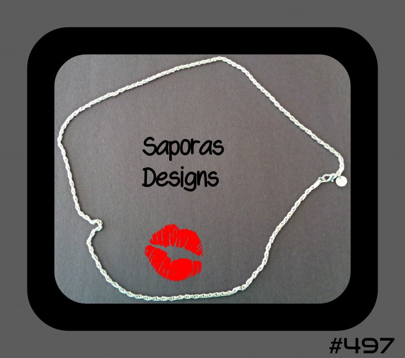 Image 0 of 925 Sterling Silver Rope Chain Design Necklace Unisex