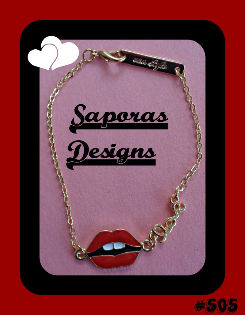 Image 0 of Gold Tone Sexy Lips / Love Bracelet 