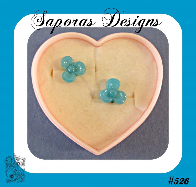 Image 0 of Blue Stud Flower Design Earrings