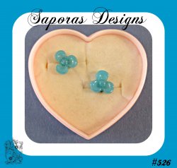 Blue Stud Flower Design Earrings