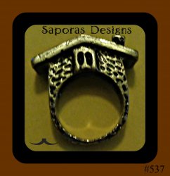 Antique House Design Ring Size 7 