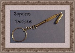 Screw Driver Design Keychain Silver Tone