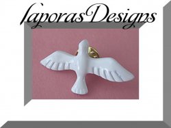 White Dove Design Pin Brooch 
