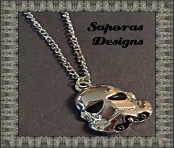 Silver Tone & Black Storm Trooper Design Star Wars Necklace