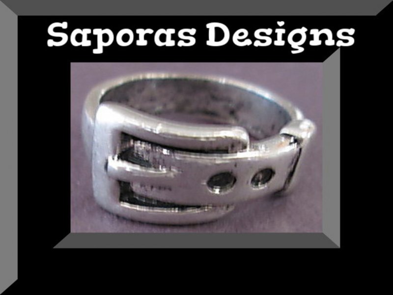 Image 0 of Vintage Belt Design Size 6 Ring Silver Tone