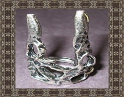 Silver Tone Spike Design Ring Unisex Size 7 & Adjustable Biker Gothic Punk Rock 