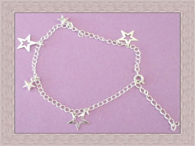 Image 0 of Silver Tone Star Design Anklet