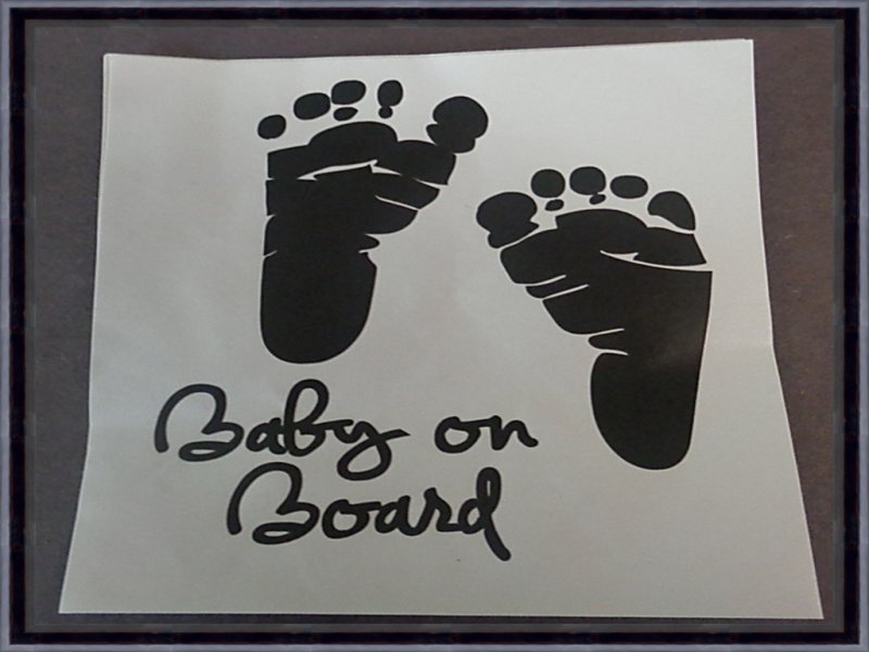 Image 0 of Baby On Board / Baby Feet Vehicle Sticker Black In Color 
