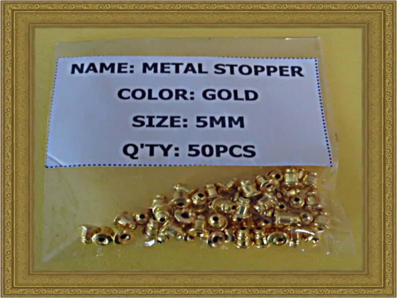Image 0 of Set Of (50) Metal Backs / Stoppers For Earrings Gold Tone