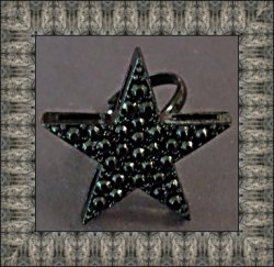 Black Star Ring Size 7.5 & Adjustable To Fit Most Fingers Biker Chic Gothic Punk