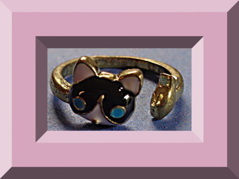 Image 0 of Antique Cat / Fish Design Ring Size 6