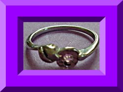 Silver Tone Purple Birthstone Ring Size 7.5