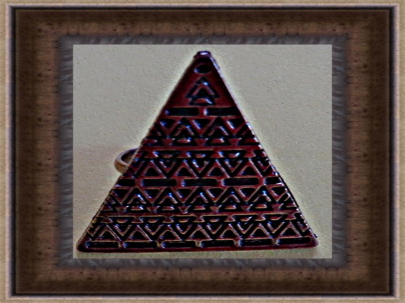 Image 0 of Pyramid Egyptian Design Antique Ring Size 7.25 & Adjustable To Fit Most Fingers