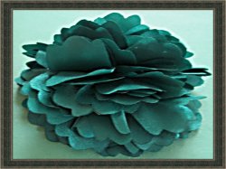 Handmade Green Silk Flower Design Hair Bow Clip