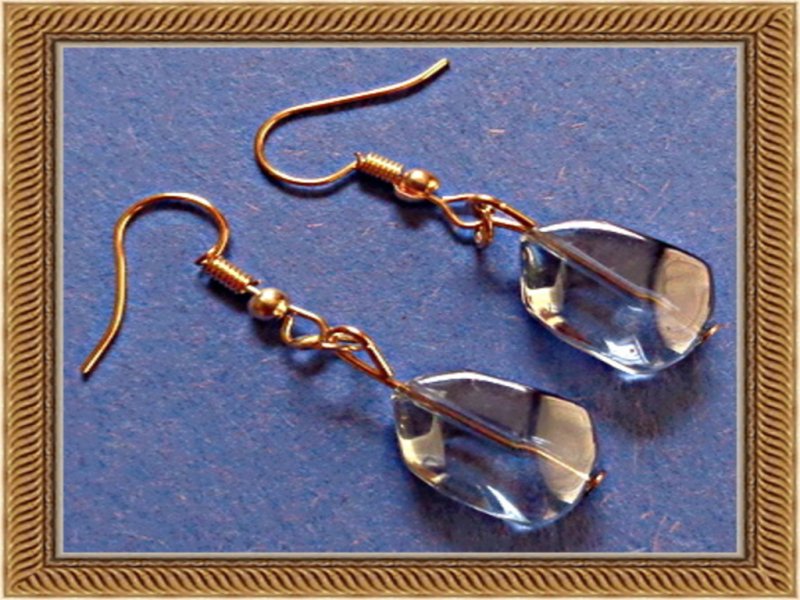 Image 0 of Blue Stone Wisdom Earrings Dangle With Gold Tone Finish