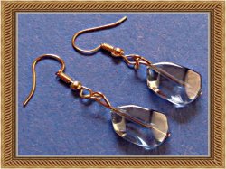 Blue Stone Wisdom Earrings Dangle With Gold Tone Finish
