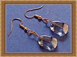 Blue Stone Wisdom Earrings Dangle With Gold Tone Finish