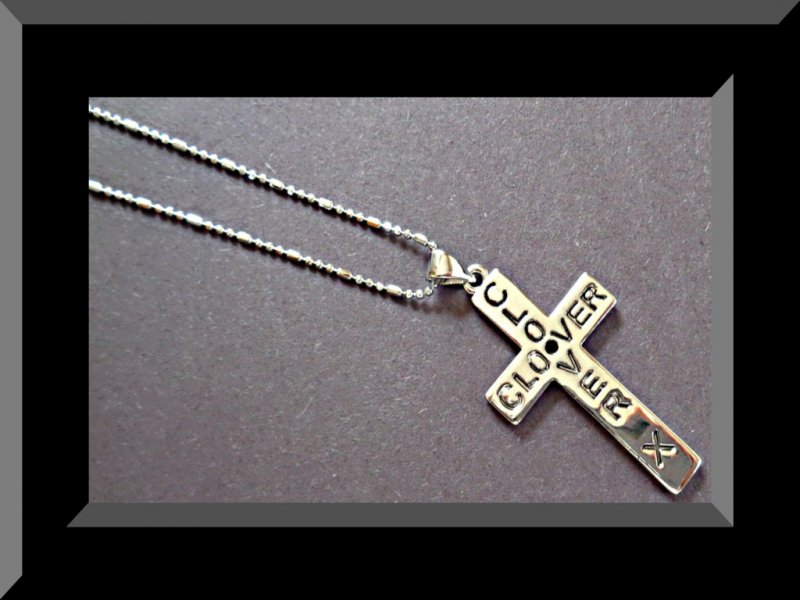 Image 0 of 18KRP Clover X Cross Design Necklace Unisex