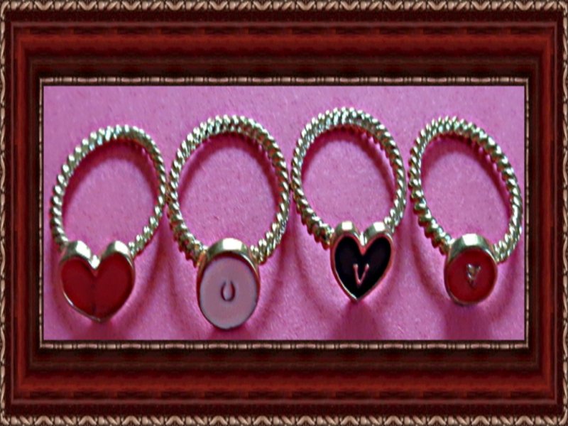 Image 0 of Heart Shaped Love Rings Size 5 6 & 7.5