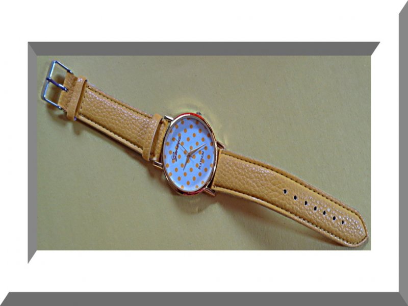 Image 0 of Yellow Polka Dot Geneva Platinum Watch