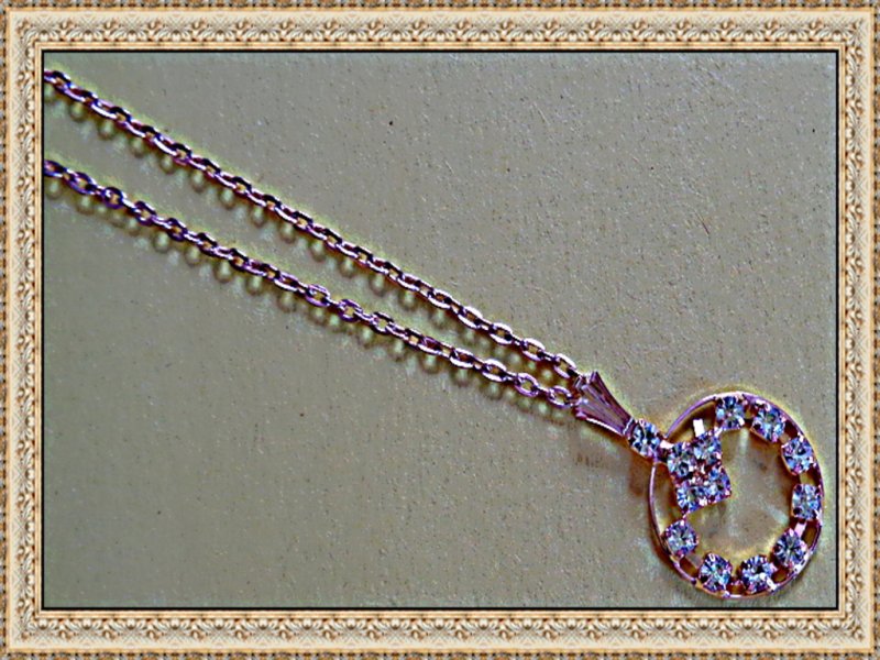 Image 0 of Gold Tone Necklace With Clear Crystals Classy Style