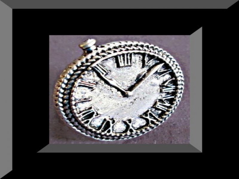 Image 0 of Vintage Fake Clock Design Ring Size 8.5 & Adjustable To Fit Most Fingers
