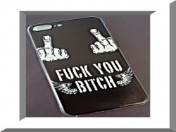 F*** Y** B**ch Middle Finger With Angel Wings Iphone 8 Plus Silicone Design Case