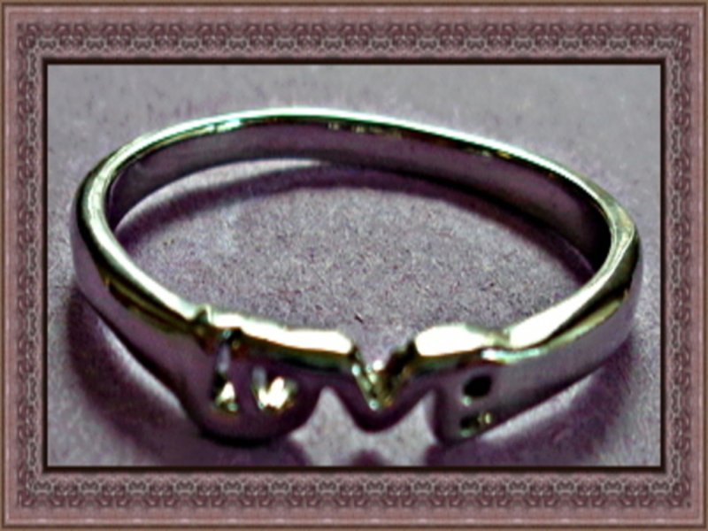 Image 0 of Silver Tone Love Band Design Ring Size 8.25 For Her