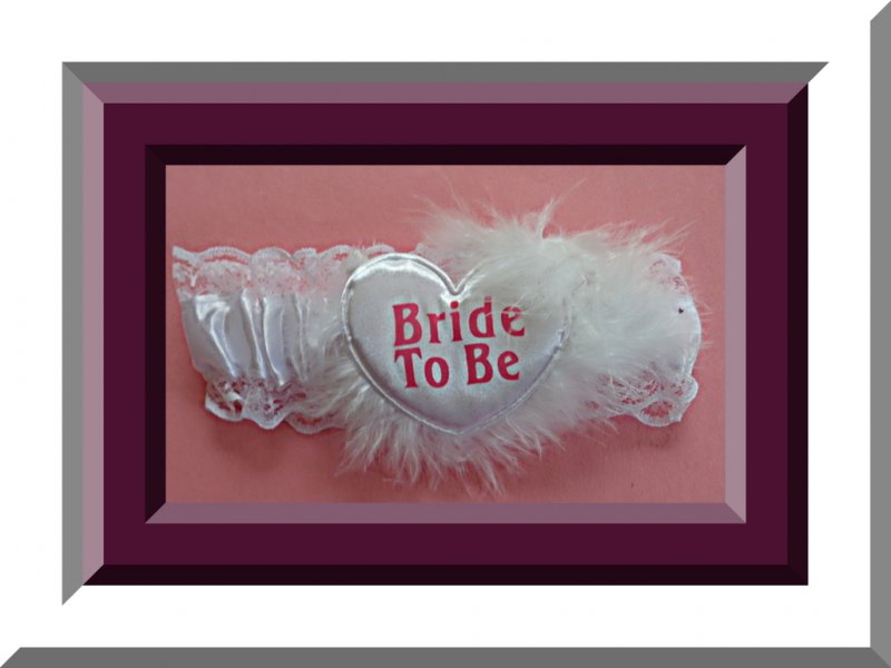 Image 0 of White & Pink Lace Bride To Be Garter For Wedding