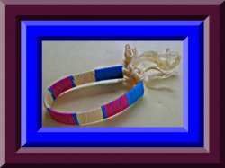 Handmade Handwoven Pink Yellow & Blue In Color Bracelet