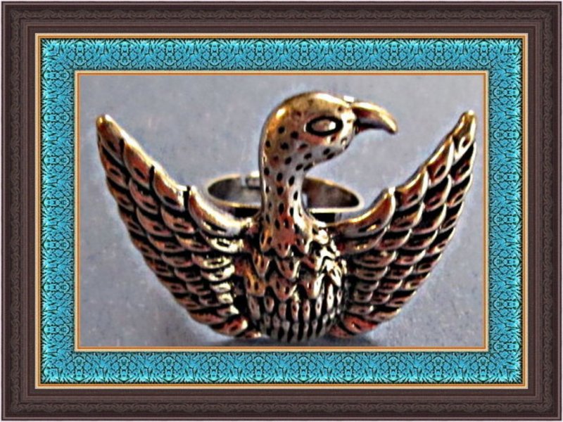Image 0 of Tibetan Silver Bird Hawk Eagle Design Ring Size 7 & Adjustable Biker Chic Gothic