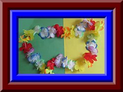 Handmade Colorful Hawaiian Design Necklace With Silk Flowers