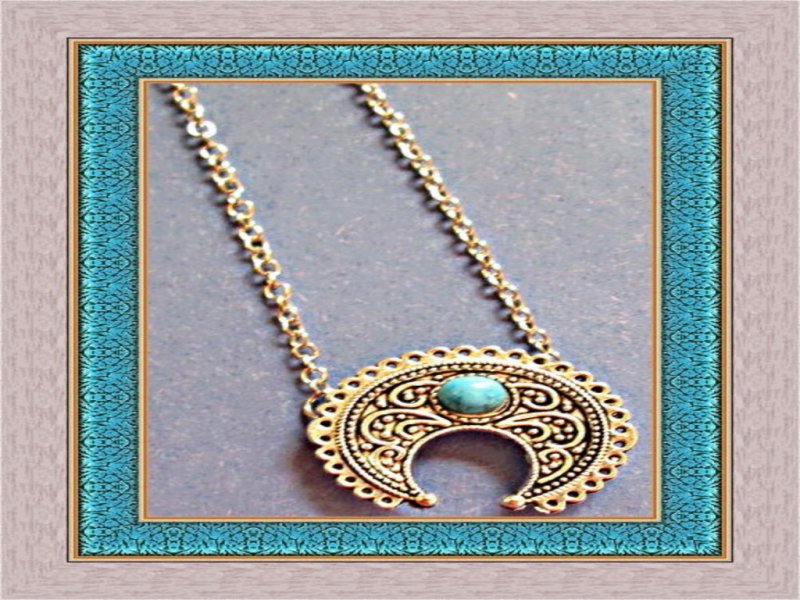 Image 0 of Tibetan Silver & Turquoise Necklace Native Ethnic Tribal Bohemian Western Design