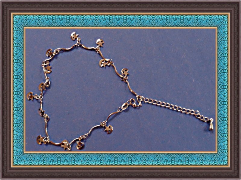 Image 0 of 18KRP Moon/Star Design Anklet