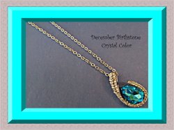 18KRP December Birthstone Color Crystal & Clear Crystal Necklace