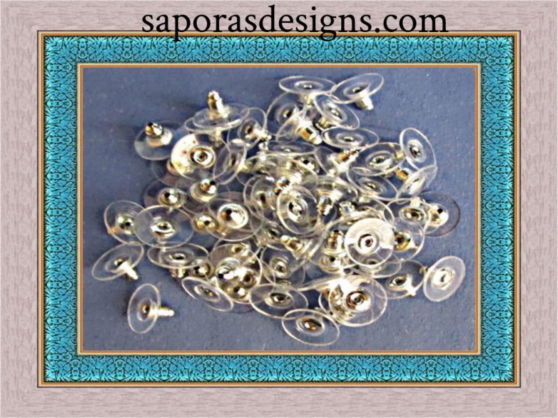 Image 0 of White Gold Plated Back Stopper For Earrings 50 Pieces 