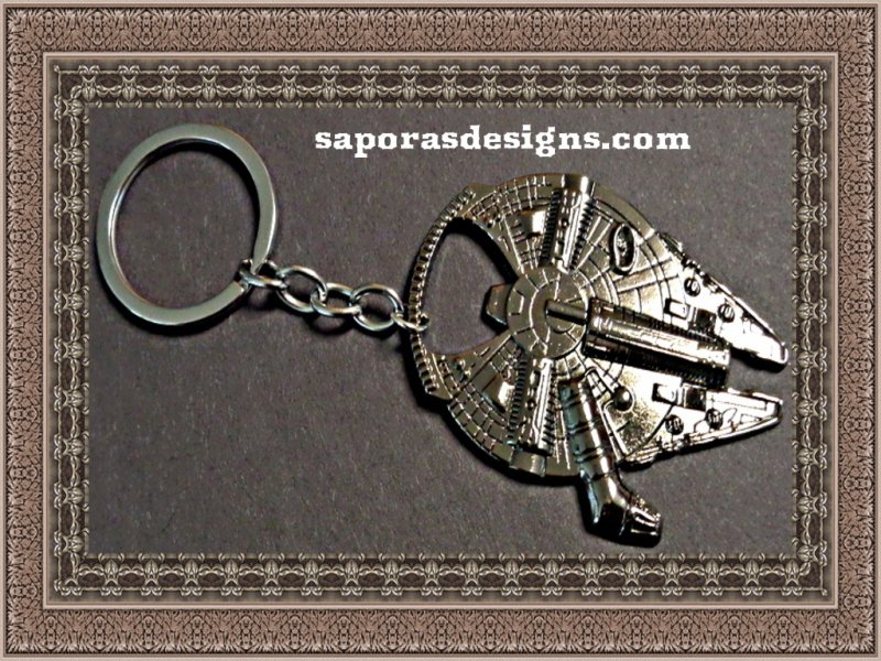 Image 0 of Star Wars Millenium Falcon Design Gun Metal Keychain