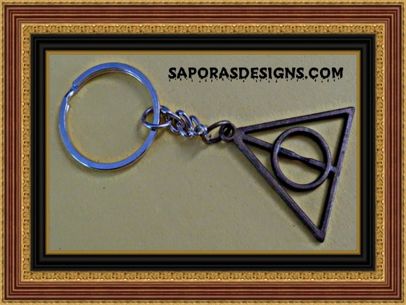 Image 0 of Antique Harry Potter Deathly Hallows Design KeyChain Unisex