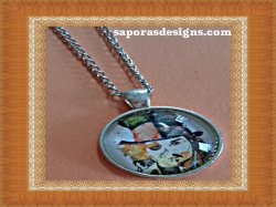 Silver Tone Johnny Depp Design Necklace Unisex