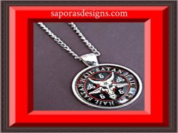 Silver Tone All Hail Satan 666 Goat Sign Design Necklace Unisex Biker Gothic 