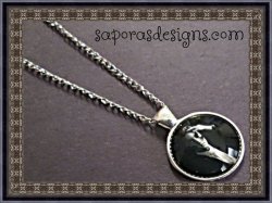 Silver Tone Elvis Design Necklace 