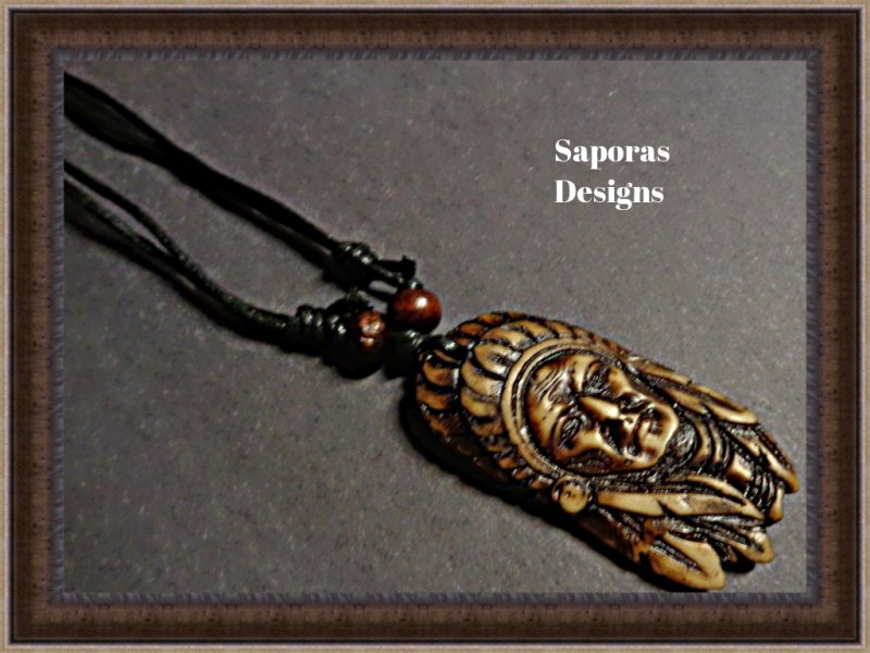 Image 0 of Handmade American Indian Native American Indian Chief Design Necklace Unisex