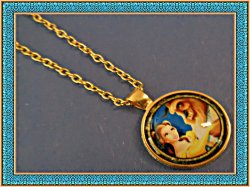 Gold Tone Inspired Beauty And The Beast Necklace For Kids